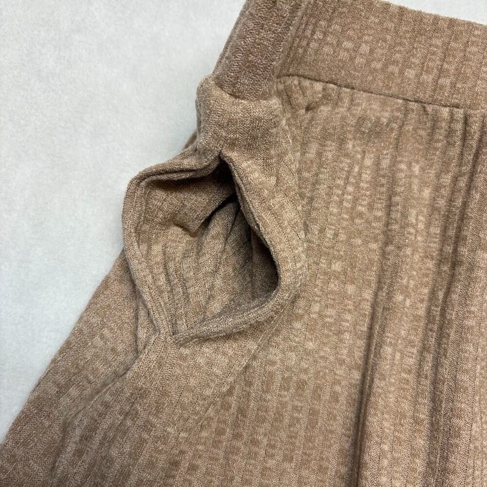 Simple Suzanne Betro Wide Flare Leg Texture Ribbed Palazzo Pants Camel Size 3X - Picture 5 of 11